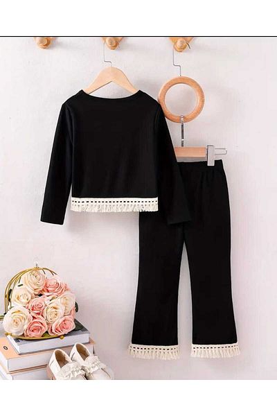 CINARIUM Tassel Detailed Spanish Trousers and Blouse 2-Piece Girl's Bottom Top Set