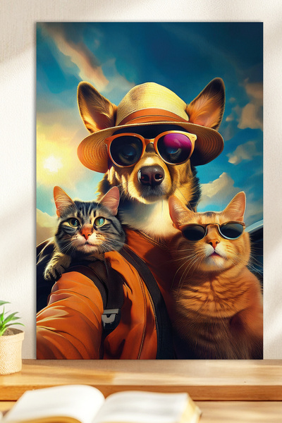 Zevahir Mobilya Dekorasyon 1 tablă MDF cu aspect de lemn, cu tematică câine, ...