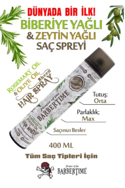 Barbertime BİBERİYE YAĞLI VE ZEYTİN YAĞLI BESLEYİCİ SAÇ SPREYİ 400 ML