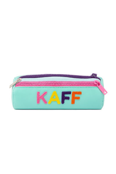 MUCCO 01109 Mint Green Three-Eye Color Zipper Waterproof Bondit Fabric Pencil Case Pen Holder
