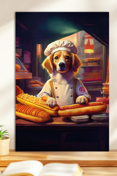 Zevahir Mobilya Dekorasyon 1 tablă MDF cu aspect de lemn cu tematică câine de...