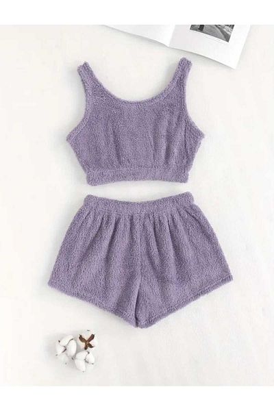 Es Sport Women's Plush Tank Top and Shorts Set