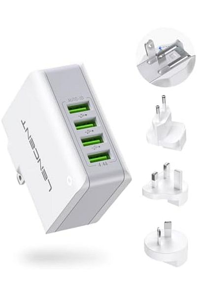 LENCENT USB Charger Plug, 4-Port USB Universal Travel Adaptor