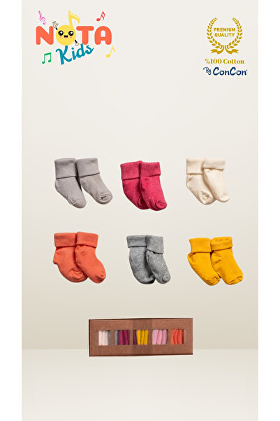 ConconBebe %100 Pamuk Antialerjik 6'lı Bebek Çorapı