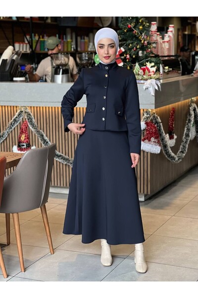 Esre Store 44129 - Скуба скромно бански костюм тъмно син-I10