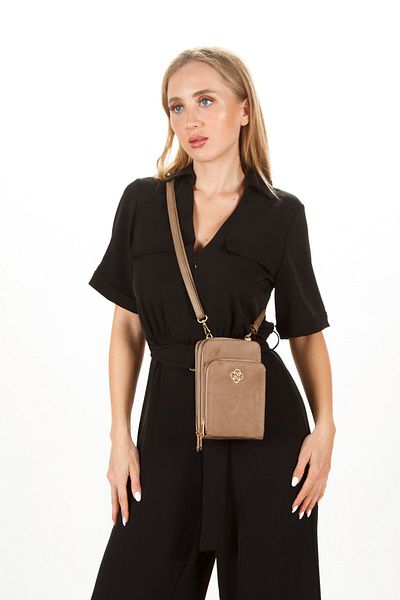 Newish Women's Beige Suede Bella Hand and Shoulder Bag