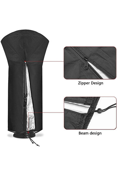 AMSAMOTION Husă pentru încălzitor de terasă, pânză Oxford, neagră, 226 x 85 x...