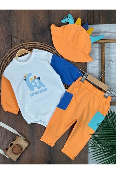 Kids Kingdom Cotton Dinosaur Themed Seasonal 3-Piece Baby Boy Set