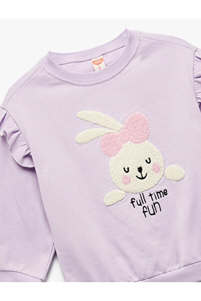 Koton Lila Kız Bebek Sweatshirt 6Wmg10015Ak