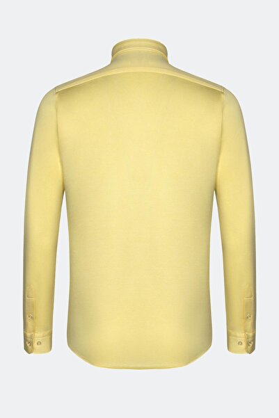 Sabri Özel Düğmeli Yaka Erkek T-Shirt Sarı