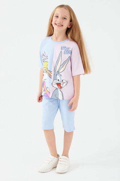 Looney Tunes Lola Bunny And Bugs Bunny Mavi Kız Çocuk Kapri Takım