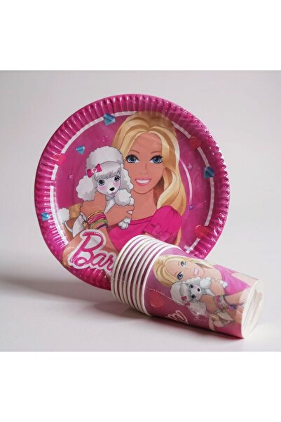 Barbie 8 li Tabak Bardak Seti