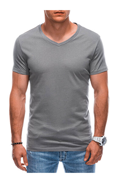 Edoti Herren Basic T-Shirt mit V-Ausschnitt EM-TSBS-0101 - grau