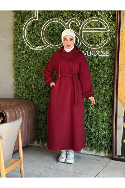 Esre Store 44108 - Φόρεμα Τριών Κλωστών Τεσεττίρ Μπορντό