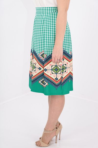 Vanessa Line RO Pleated skirt with green border
