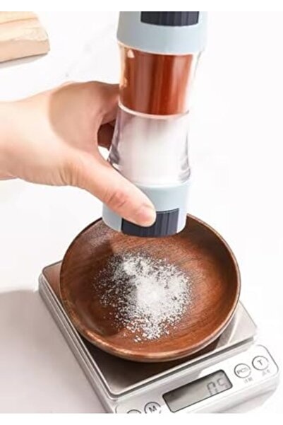 BLUE CORAL Double Head Salt and Pepper Shaker with Pour Holes, Spice Organizer for Home and Hotels (Blue)