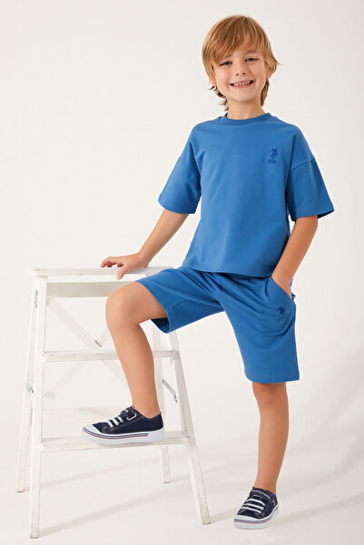 U.S. Polo Assn. U.S. Polo Assn Setul Bermuda pentru băieți The Shape Of The Tiny Petrol Mavisi