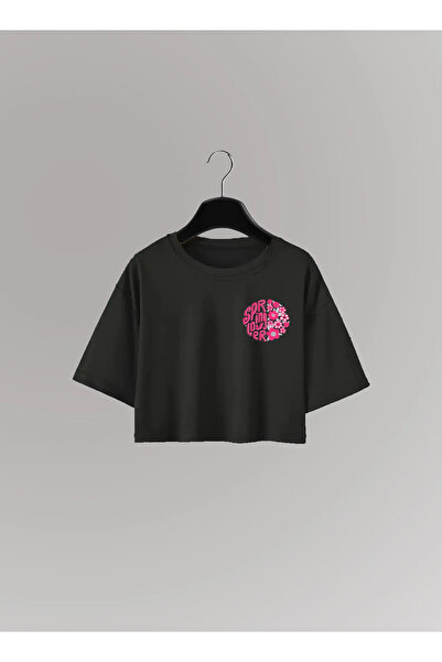 haha Spring Lover Printed Crop T-Shirt for Women