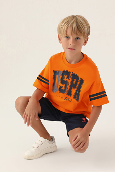 U.S. Polo Assn. U.S. Polo Assn Licensed Sim Orange Boys Bermuda készlet
