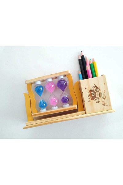 WOMEN'S HEART Wooden Pencil Clock Sand Clock