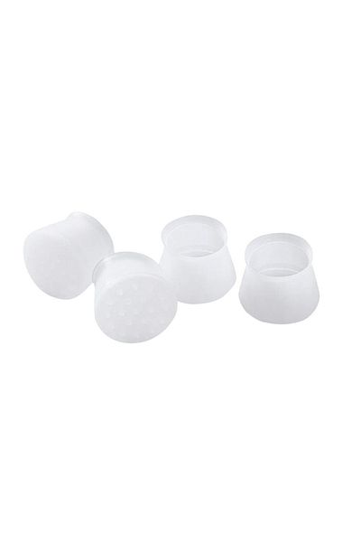 ElastiX shop Set of 4 chair leg protectors, universal silicone, white-transparent