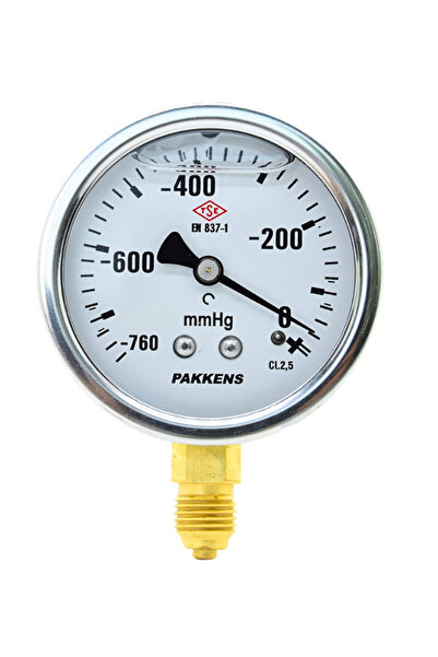 Pakkens VAKUMETRE GLİS. Q63 0/-760 mmHg ALT B.