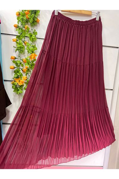 edu collection Layered Chiffon Skirt with Lining