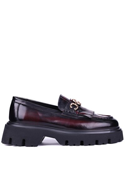 Shoetyle - Burgundy Genuine Leather Tasseled Men's Casual Shoes 115-K594