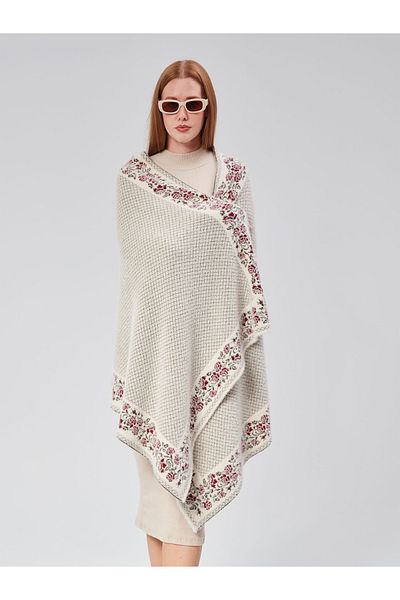 fiore fashion Shoulder Shawl Angora Cream Color