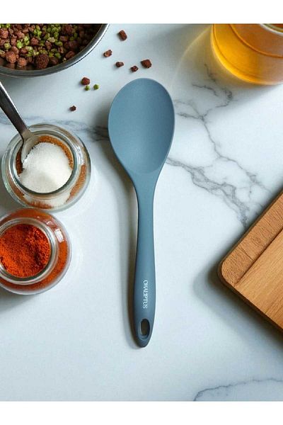 elfnur 30 cm Heat Resistant Fireproof Non-Stick Hard Tip Large Silicone Cooking Spoon