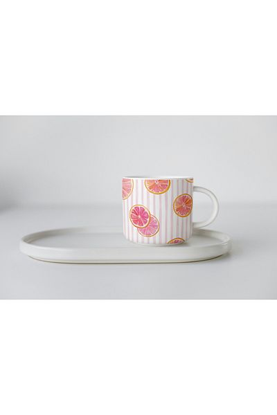 EYBaskı Tasarım Mixed Color Summer Themed Pattern Printed Porcelain Mug