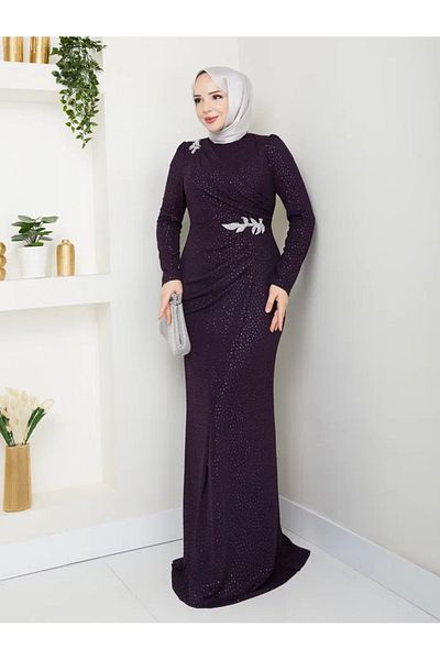 S7V7N EXCLUSIVE Hijab Evening Dress Masalım Polka Dot