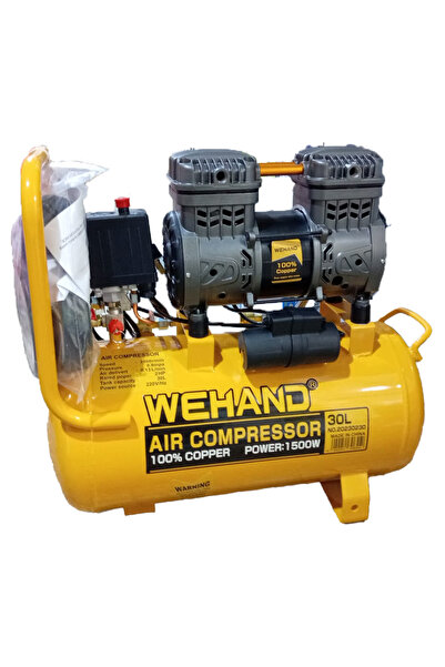 wehand ضاغط هواء - 1500 واط - خزان 30 لتر - 2 حصان - 220 فولت/50 هرتز - 0.8 م...