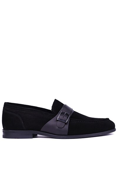 Shoetyle - Black Genuine Suede Leather Men's Classic Shoes 115-K580