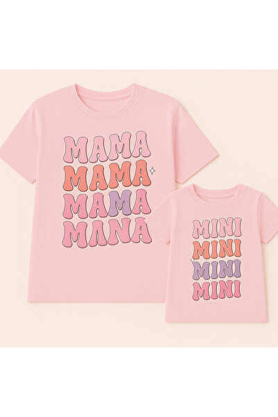 SVART WEAR Set de tricouri combinat Mama Mini Mamă Fiică Copil bumbac 100% tricou Twin (PRET SOLITAR)
