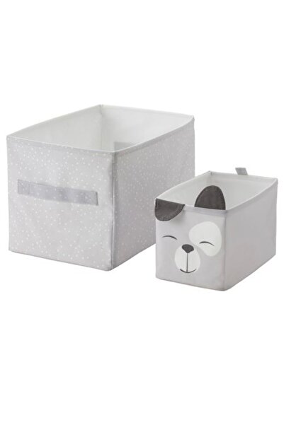 IKEA Set of Boxes Drömslott, Organizer, Gray, 2 Pcs