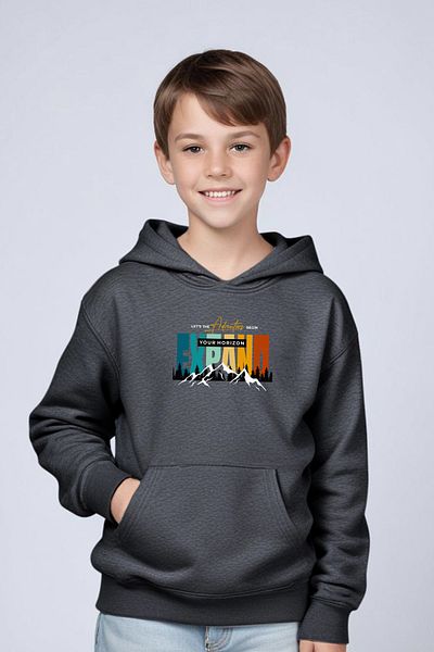 FYK COLLECTİON Kangaroo Pocket Hooded Expand Printed Boys Tracksuit Set