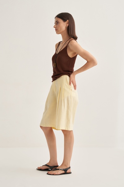 EBU Prive Women's Organic Cotton Bermuda Shorts Butter