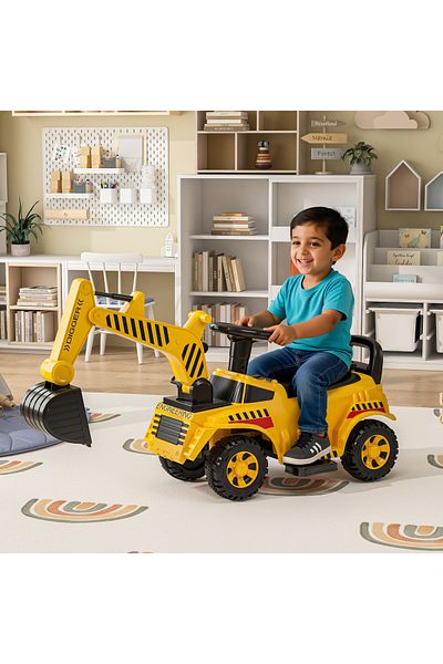 Sheinhome Electric Ride-On Car for Toddlers 19-36 Months, Excavator Toy with Operable Digger Arm, Best Gift