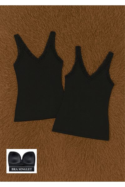 QKK Women's Camisole Modal Cotton Lycra Bralet Covered 2-Piece Bra Undershirt Q6K6K5T2Ka