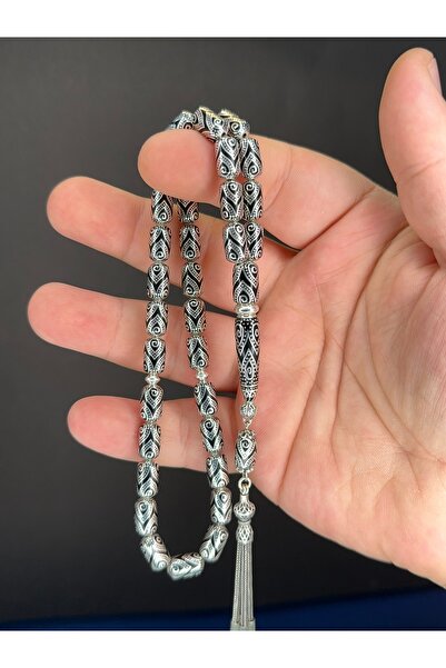 pusula tesbih Gümüş Erzurum Oltu Taşı