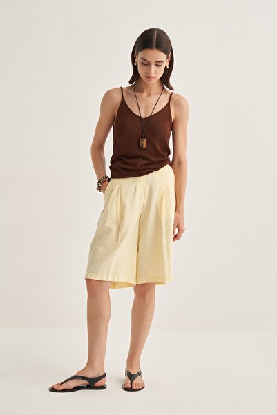 EBU Prive Women's Organic Cotton Bermuda Shorts Butter