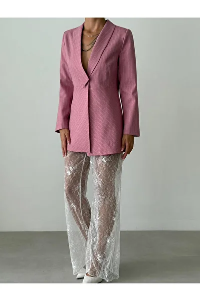 BUTİK ELAJ Striped Jacket Pink