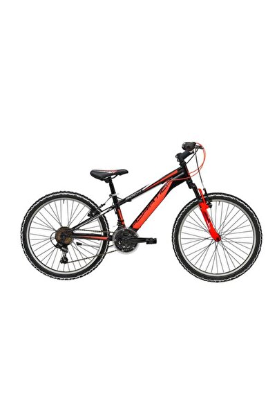 Adriatica Bicicletă MTB Rock, roți de 24", 18 viteze, cadru de 350 mm, frâne V-BRAKE (Negru/Portocaliu)