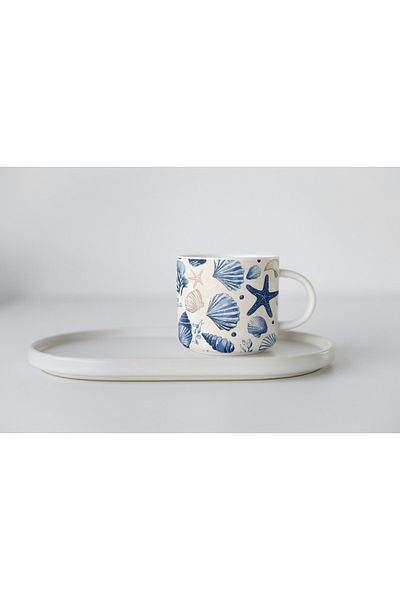 EYBaskı Tasarım Mixed Color Summer Themed Pattern Printed Porcelain Mug