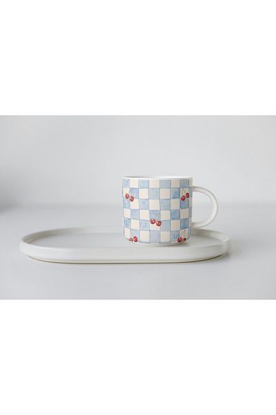 EYBaskı Tasarım Mixed Color Summer Themed Pattern Printed Porcelain Mug