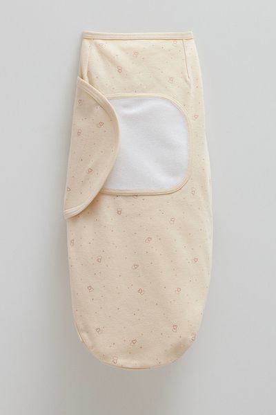 Caramell Baby Swaddle 100% Cotton Heart Patterned Baby Girl Swaddle - 0-3 Months