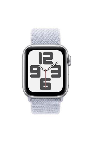 Apple Smartwatch Watch SE (2024), GPS, Silver Aluminium Case 40mm, LTPO OLED Display, 32GB, Blue Clo