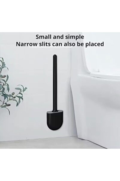 BLUE CORAL Flexible Silicone Toilet Brush with Holder