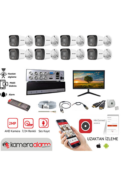 kamera alarm sepeti HIKVISION 8 Kameralı 7/24 Gece Gündüz Renkli, Ses Kayıtlı...